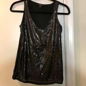 Express Black Sequin Tank